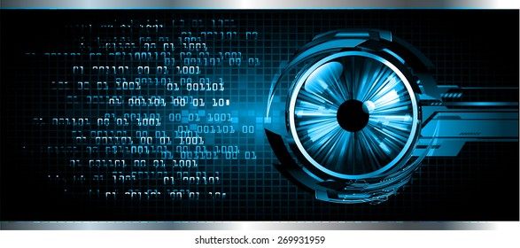 dark blue color Light Abstract Technology background for computer graphic website internet and business. circuit. vector illustration. eye. eyeball