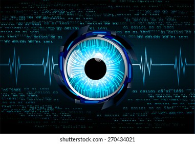 dark blue color Light Abstract Technology background for computer graphic website internet and business. circuit. vector illustration. wave. eye. eyeball