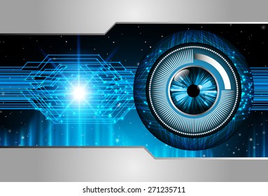 dark blue color Light Abstract Technology background for computer graphic website internet and business. circuit. vector illustration. wave. eye. eyeball. silver