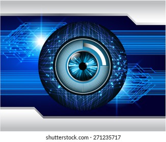 dark blue color Light Abstract Technology background for computer graphic website internet and business. circuit. vector illustration. wave. eye. eyeball. silver