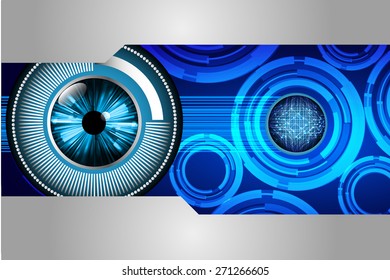 dark blue color Light Abstract Technology background for computer graphic website internet and business. circuit. vector illustration. wave. eye. eyeball. silver