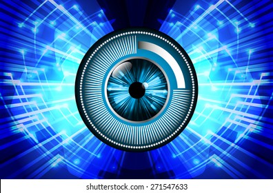 dark blue color Light Abstract Technology background for computer graphic website internet and business. circuit. vector illustration. wave. eye. eyeball