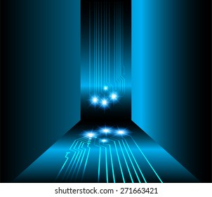 dark blue color Light Abstract Technology background for computer graphic website internet and business. circuit. vector illustration. 