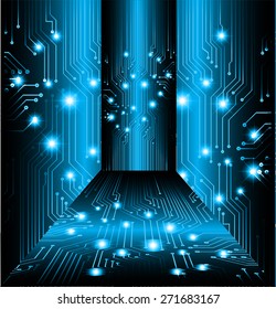 dark blue color Light Abstract Technology background for computer graphic website internet and business. circuit. vector illustration. 