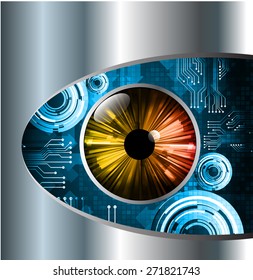 dark blue color Light Abstract Technology background for computer graphic website internet and business. circuit. vector illustration. eye. eyeball. Silver, metal, steel. text box. Brochure. card.