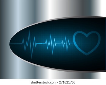 dark blue color Light Abstract Technology background for computer graphic website internet and business. circuit. vector illustration. wave. pulse heart. Silver, metal, steel. text box. Brochure. card
