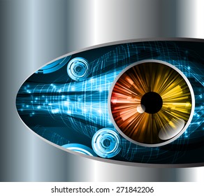 dark blue color Light Abstract Technology background for computer graphic website internet and business. circuit. vector illustration. silver. Metal, Steel. eye. eyeball. wave