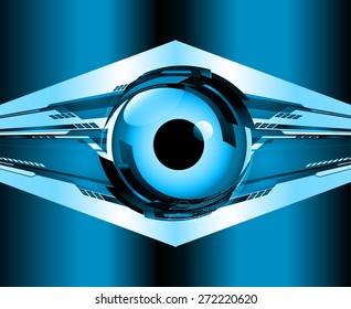 dark blue color Light Abstract Technology background for computer graphic website internet and business. circuit. vector illustration. eye