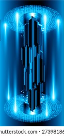 dark blue color Light Abstract Technology background for computer graphic website internet and business. circuit. vector illustration. infographics.