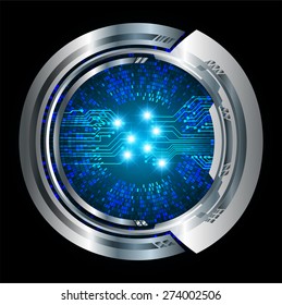 dark blue color Light Abstract Technology background for computer graphic website internet and business. circuit. vector illustration. silver. infographics. stars. circle. cycle
