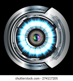 dark blue color Light Abstract Technology background for computer graphic website internet and business. circuit. vector illustration. silver. infographics. starss. eye