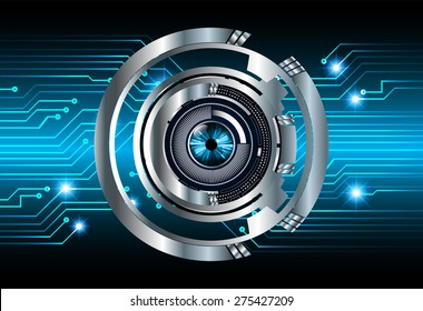 dark blue color Light Abstract Technology background for computer graphic website internet and business. circuit.vector illustration. infographics.eye.eyeball. 