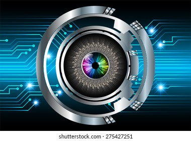 dark blue color Light Abstract Technology background for computer graphic website internet and business. circuit.vector illustration. infographics.eye.eyeball. 