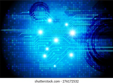 dark blue color Light Abstract Technology background for computer graphic website internet and business. circuit. vector illustration. infographics. stars