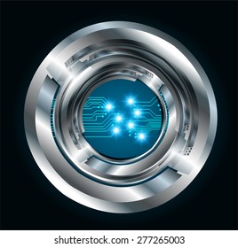 Dark blue color Light Abstract Technology background for computer graphic website internet. circuit. infographics. silver