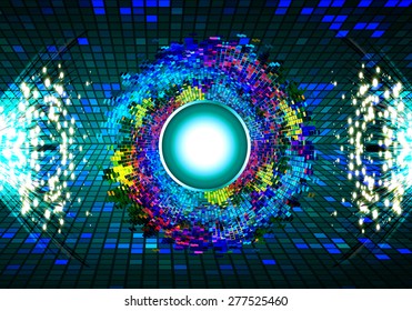 dark blue color Light Abstract Technology background for computer graphic website internet and business. circuit. vector illustration. pixel. mosaic. info graphics. sparkles. glitter