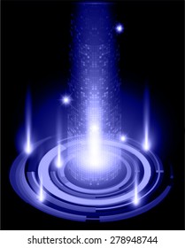 dark blue color Light Abstract Technology background for computer graphic website internet and business. circuit. vector illustration. pixel. mosaic. infographics.
