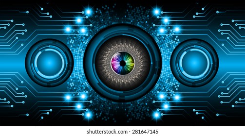 dark blue color Light Abstract Technology background for computer graphic website internet and business. circuit. vector illustration. infographics. eye eyeball.