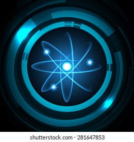 dark blue color Light Abstract Technology background for computer graphic website internet and business.circuit. vector illustration. Security. Nuclear, proton, neutron, nucleus. atom. molecular.Spark