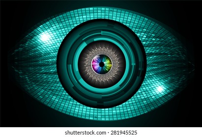 dark blue color Light Abstract Technology background for computer graphic website internet and business. circuit. vector illustration. infographics. eye eyeball.