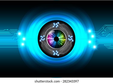 dark blue color Light Abstract Technology background for computer graphic website internet and business. circuit. vector illustration. silver. infographics. stars. eye. eyeball