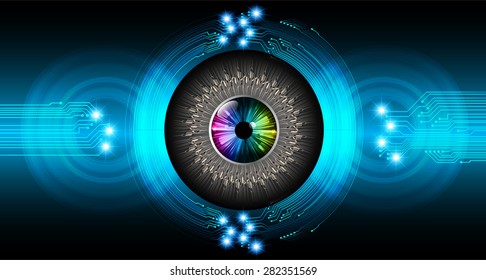 dark blue color Light Abstract Technology background for computer graphic website internet and business. circuit. vector illustration. silver. infographics. stars. eye. eyeball