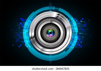 dark blue color Light Abstract Technology background for computer graphic website internet and business. circuit. vector illustration. abstract digital . infographics. silver. eye. eyeball