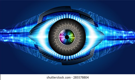 Dark blue color Light Abstract Technology background for computer graphic website internet and business. circuit. vector illustration. info graphics. eye eyeball.