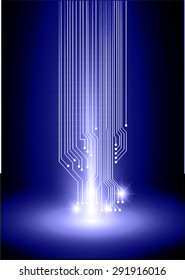 dark blue color Light Abstract Technology background for computer graphic website internet and business. circuit. vector illustration.