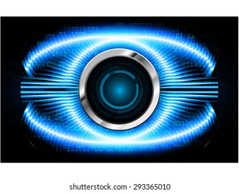 dark blue color Light Abstract Technology background for computer graphic website internet and business. circuit. vector illustration. wave. number. one. zero. infographics. eye. eyeball