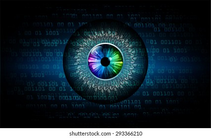dark blue color Light Abstract Technology background for computer graphic website internet and business. circuit. vector illustration. wave. number. one. zero. infographics. eye. eyeball