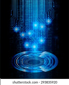 dark blue color Light Abstract Technology background for computer graphic website internet and business. circuit. illustration. digital. infographics. binary code background. www. vector.one. zero.eye