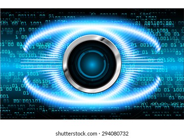 dark blue color Light Abstract Technology background for computer graphic website internet and business. circuit. vector illustration. wave. number. one. zero. infographics. eye. eyeball