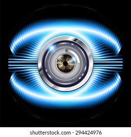 dark blue color Light Abstract Technology background for computer graphic website internet and business. circuit. illustration. digital. infographics. binary code background. www. vector. Spark. eye