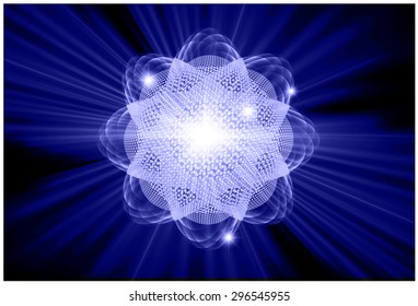 dark blue color Light Abstract Technology background for computer graphic website internet.circuit. vector illustration. Nuclear,proton,neutron, nucleus. atom. molecular.Spark ray beam aura