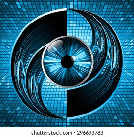 dark blue color Light Abstract Technology background for computer graphic website internet and business. circuit. vector illustration. abstract digital . silver. infographics. eye. pixel. move motion