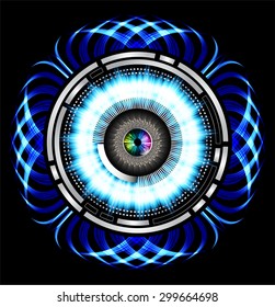 dark blue color Light Abstract Technology background for computer graphic website internet and business. circuit. vector. illustration. digital. infographics. eye