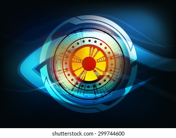 dark blue color Light Abstract Technology background for computer graphic website internet and business.vector illustration. eye. eyeball