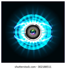 dark blue color Light Abstract Technology background for computer graphic website internet and business. circuit. vector illustration. abstract digital . silver. infographics. eye.