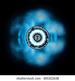 dark blue color Light Abstract Technology background for computer graphic website internet and business. circuit. illustration. infographics. binary code.www.vector.motion move blur. eye. silver