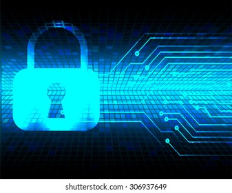 dark blue color Light Abstract Technology background for computer graphic website internet and business. circuit. vector illustration. infographics. motion move blur.neon. lock, key, Padlock