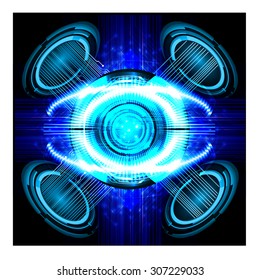 dark blue color Light Abstract Technology background for computer graphic website internet and business.circuit. vector illustration. abstract digital. infographics. motion move blur.neon. eye