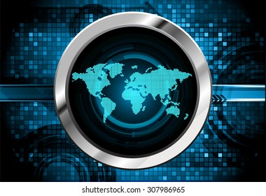 dark blue color Light Abstract Technology background for computer graphic website internet and business.circuit.vector illustration. abstract digital. infographics. motion move blur.World map