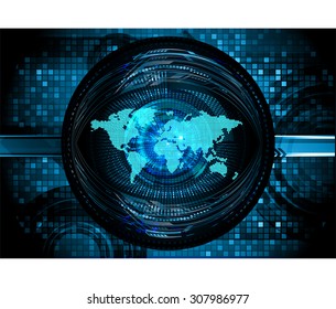 dark blue color Light Abstract Technology background for computer graphic website internet and business.circuit.vector illustration. abstract digital. infographics. motion move blur.World map