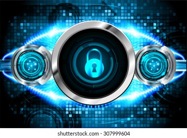 dark blue color Light Abstract Technology background for computer graphic website internet and business. circuit. vector illustration. infographics. motion move blur.neon. lock, key, Padlock