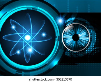 dark blue color Light Abstract Technology background for computer graphic website internet and business. circuit. vector illustration. silver. infographics. molecule atom electron neutron nuclear. eye