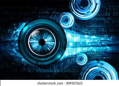 dark blue color Light Abstract Technology background for computer graphic website internet and business. circuit. illustration. digital. infographics. binary code background. www. vector. eye