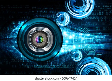dark blue color Light Abstract Technology background for computer graphic website internet and business. circuit. illustration. digital. infographics. binary code background. www. vector. eye