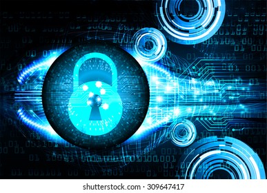 dark blue color Light Abstract Technology background for computer graphic website internet and business. circuit. vector illustration. infographics. motion move blur.neon. lock, key, Padlock