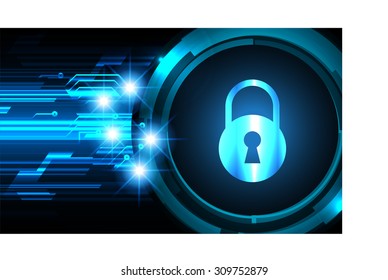 dark blue color Light Abstract Technology background for computer graphic website internet and business. circuit. vector illustration. infographics. motion move blur.neon. lock, key, Padlock